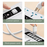 USB Universal Hole Plug Power Strip Smart Charge Hub X